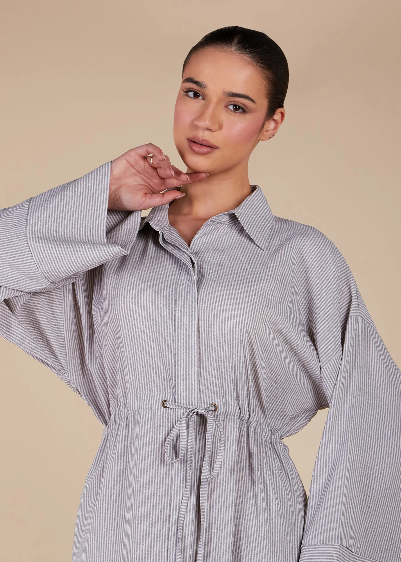 Cool Grey Drawstring Maxi - Final Sale - Image 6