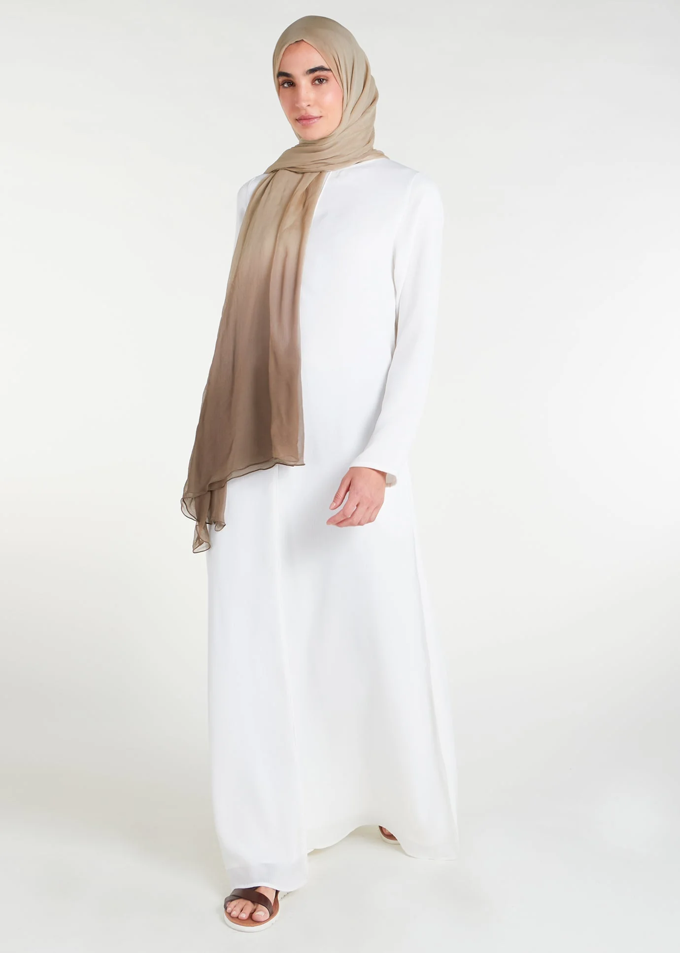 Long Line Abaya White - Image 4