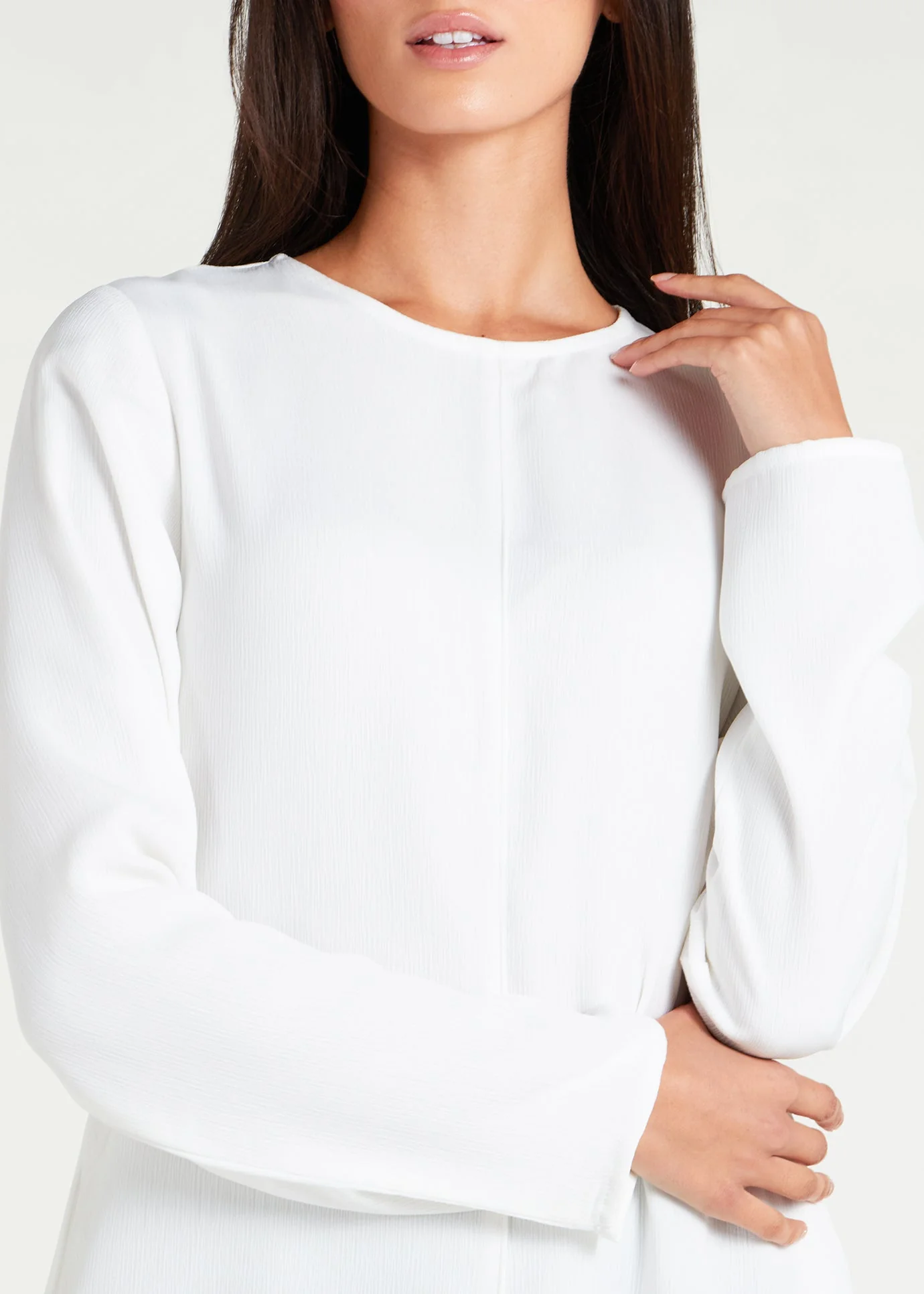 Long Line Abaya White - Image 5