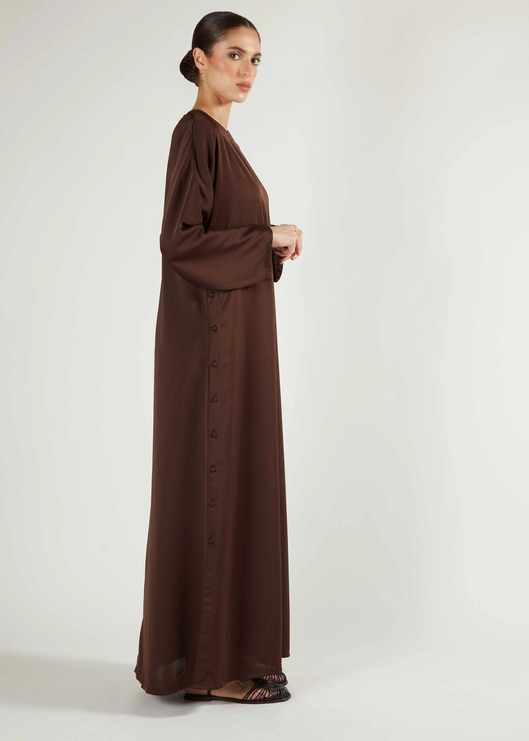 Side Button Maxi Gloss Brown - Final Sale - Image 2