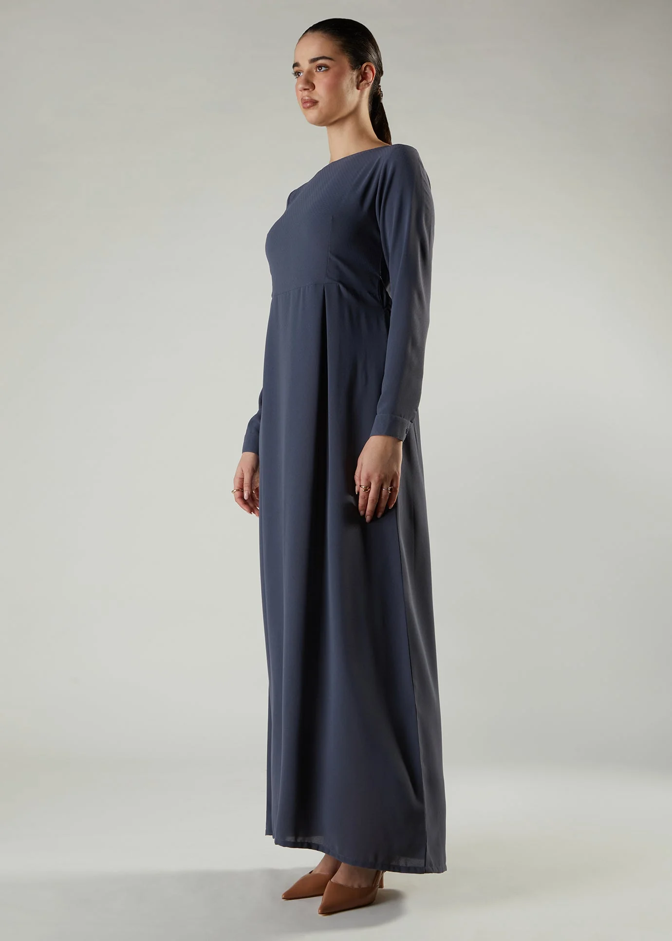 Skirt Pleat Abaya Blue - Image 2
