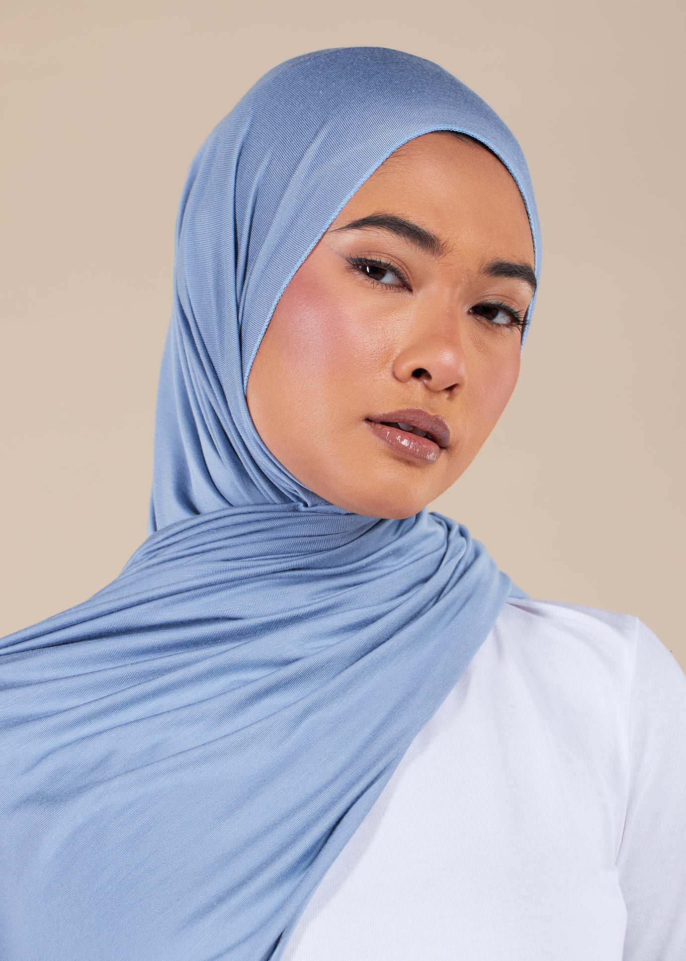 Sky Blue Premium Jersey Hijab - Image 3